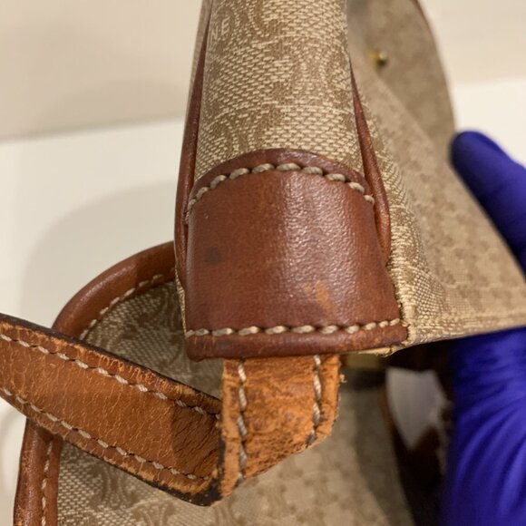 Celine Beige Triomphe Shoulder Bag Sku#84787 (Gently used,strap surface crack) - Picture 10 of 11